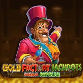 Gold Factory Jackpots Mega Moolah casino game by Aurum Signature Studios – featured logo at WinLion Casino